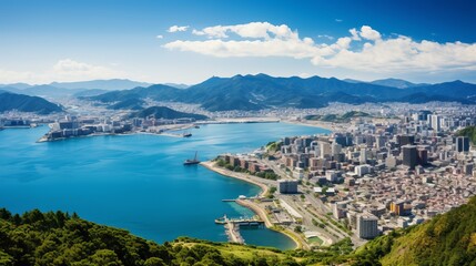 Fototapeta premium The Evolution of Nagasaki: From Fishing Village to Vibrant Cityscape
