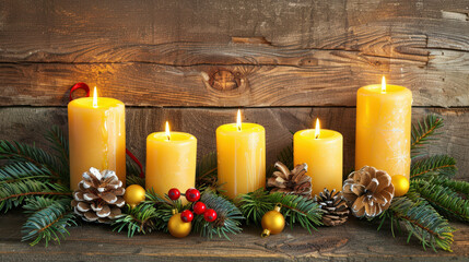christmas candles and decorations