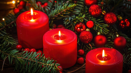christmas candles and decorations