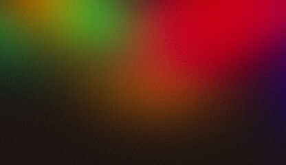 Abstract glowing color spot grainy backdrop design. Dark green red black color spot noisy gradient texture background, vibrant color flow, shine, bright, aesthetic texture effect.