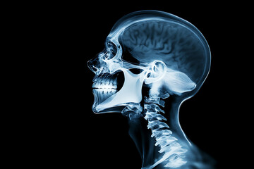 X-ray image of the human head.