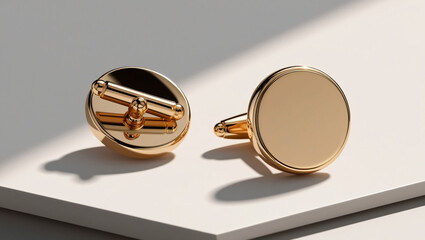 Round gold cufflink design