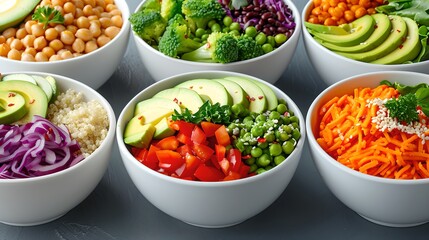 Fresh salad preparation healthy food kitchen colorful ingredients close-up nutrition concept