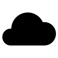 Black Cloud Icon - Simple Weather Symbol