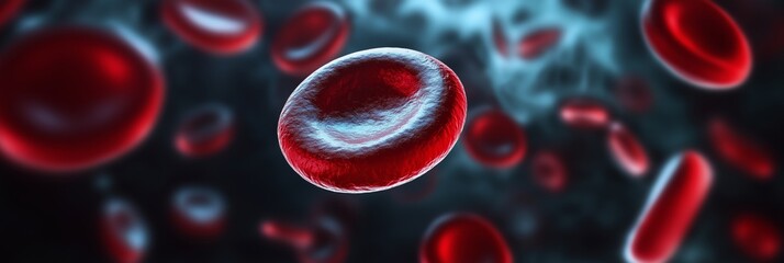 Blood platelets. Microscopic view of blood cells, leukocytes, erythrocytes.