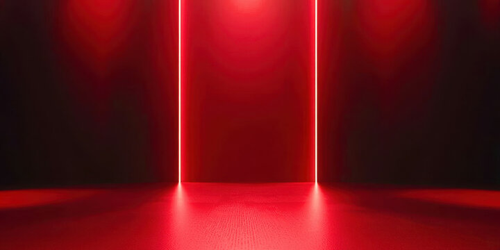 A red room with a red wall and a red floor