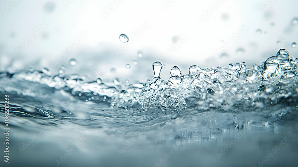 Poster water droplets splashing and creating a tranquil surface texture background image