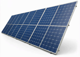 solar panels isolated over white background, Futuristic Photovoltaic Solar Power Generator Embracing Renewable Energy and Ecology