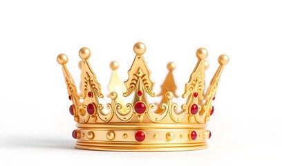 Golden Crown with Red Gemstones. AI Generated