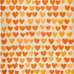 Orange Heart Pattern Valentines Day Romantic Romance Love Art