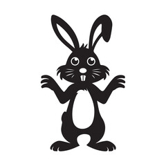 illustration of a rabbit black vector illustration