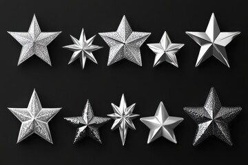 Obraz premium star collection on black background.
