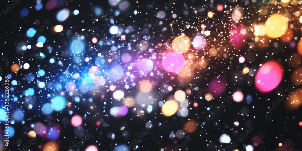 Poster captivating abstract background of colorful bokeh lights and sparkles on dark surface for creative a