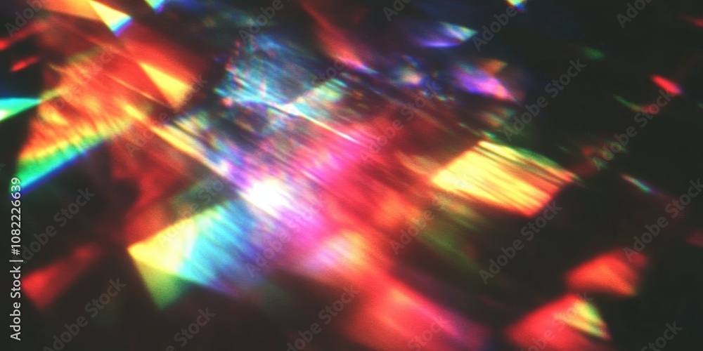 Poster colorful abstract light patterns and reflections creating a dynamic and vibrant visual display suita