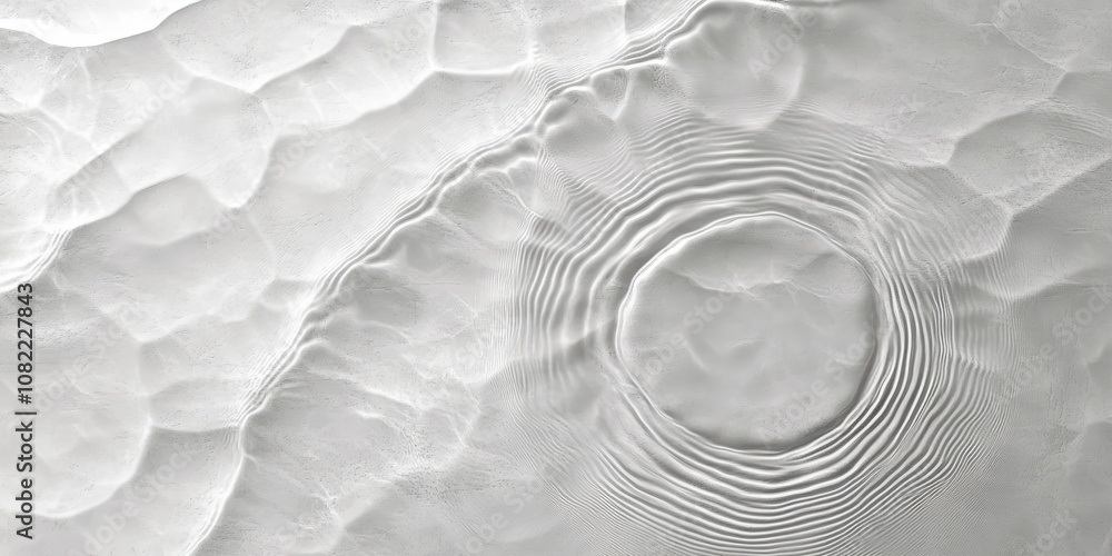 Poster tranquil abstract water ripples creating circular patterns on a calm surface with subtle light refle