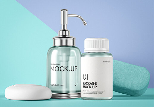 Soap Pump Bottle Mockup