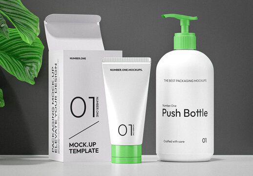 Cosmetic Squeeze Bottle Mockup