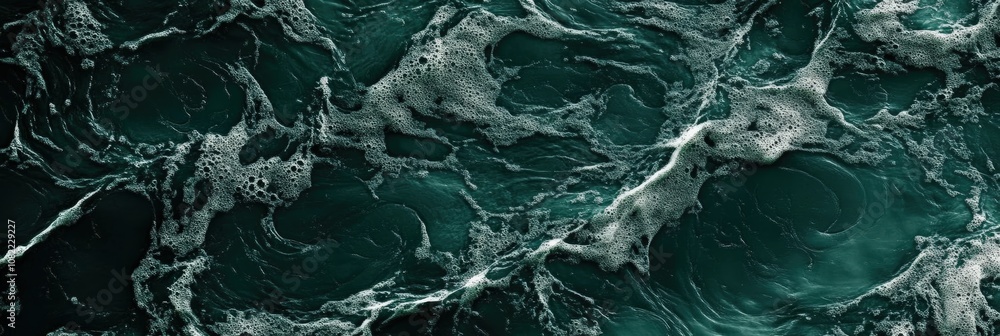Poster captivating deep sea wave texture with foam and swirls in dark tones ideal for backgrounds and abstr