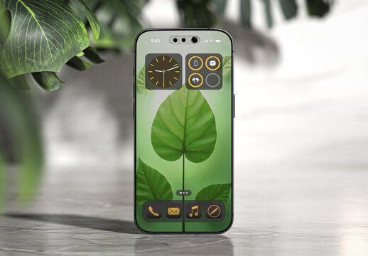 Mobile Phone On Marble Mockup