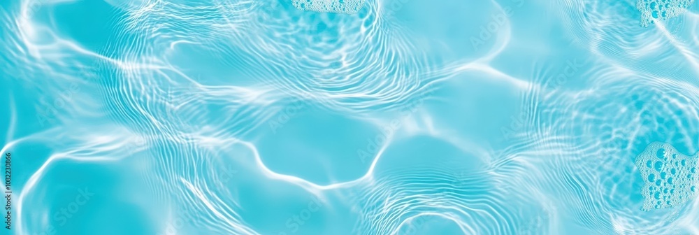 Aufkleber tranquil blue water surface with gentle ripples and bubbles creating an inviting and refreshing atmo