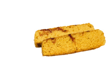 crispy and sweet dry bread isolated on white background