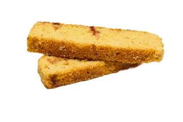 crispy and sweet dry bread isolated on white background