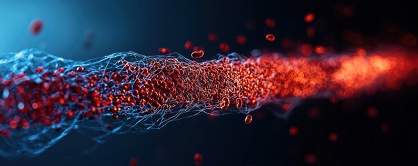 Visualizing blood flow dynamics in veins human body biological imagery medical environment close-up view circulation concept