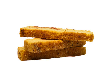 crispy and sweet dry bread isolated on white background