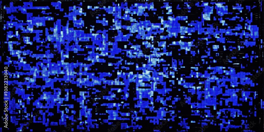 Poster abstract digital pattern in shades of blue, representing technology, data flow, and modern design el