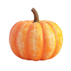 A vibrant orange pumpkin with a rich texture and a sturdy stem., isolated on a transparent background.