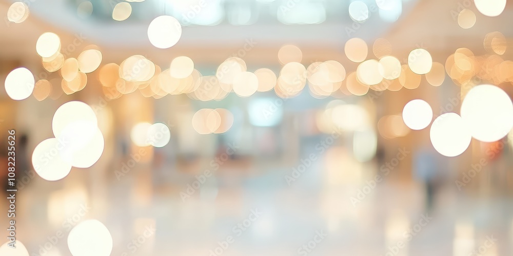 Aufkleber soft blurry background with warm light bokeh effect creating a welcoming atmosphere in a modern indo