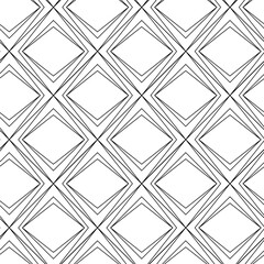 Abstract geometric pattern with crosses, stripes, lines. Seamless vector background. White and black ornament. Modern reticulated graphic design.
