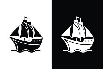  Ship icon vector illustration on White Background Vector Art Illustration on white background.
