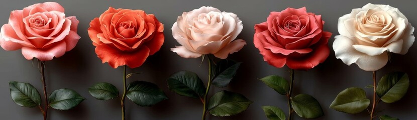 Vibrant Roses in a Row: A Stunning Floral Display