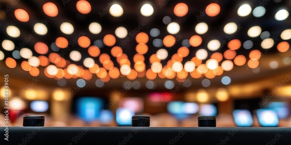 Aufkleber abstract view of out-of-focus bulbs creating a glowing background with a blurred surface featuring r