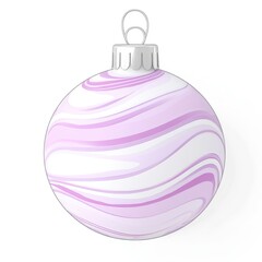Delicate purple and white swirling ornament adorned with elegant patterns, glistening softly, embodying the spirit of Christmas and New Year celebrations. 