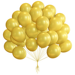 3D Yellow Balloons