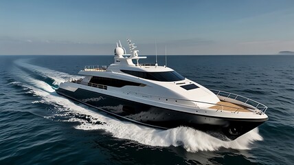 Fototapeta premium Large ferry isolated on a white background, showcasing multiple decks and spacious design, perfect for transportation and travel-related commercial use