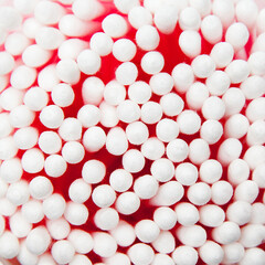 cotton buds in a glass close up