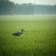 Obraz premium heron on the field