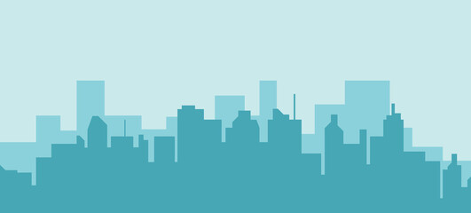 Obraz premium City skyline illustration. Urban landscape. Daytime cityscape.