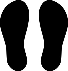 Footprints human silhouette isolated on white background. Shoe soles print. Vector