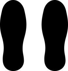 Footprints human silhouette isolated on white background. Shoe soles print. Vector