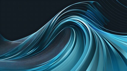 Abstract Digital Artwork with Flowing Curves – Smooth Wave-Like Forms in Blue, White, and Gray with Gradient Background, Creating Movement, Depth, and Modern Elegance