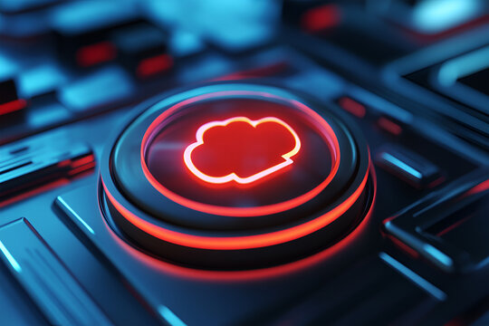 A large button with a cloud image