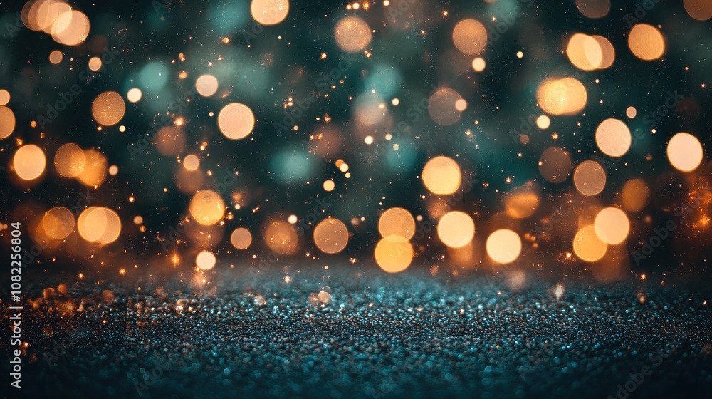 Poster a blurred background of shimmering lights creating a festive atmosphere.