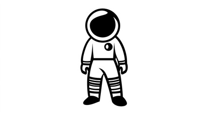 Black Astronaut Glyph, Simple and Bold Design Representing Space Exploration, Perfect for Cosmic and Astronaut-Themed Graphics