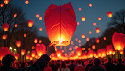 Red Sky Lanterns Festival Celebration