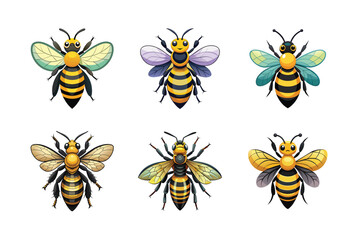 bees vector icon design, labeled vector art silhouette illustration.