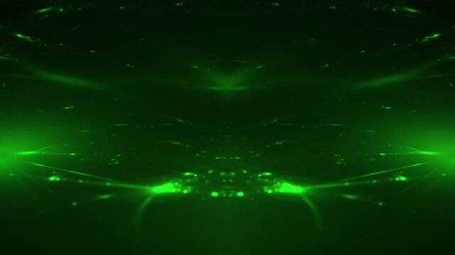 futuristisch leuchtendes Plasma im Weltall, r&auml;umlich, 3D, Tiefenunsch&auml;rfe, Hintergrund, Technologie, Wissenschaft, ruhig, gr&uuml;n